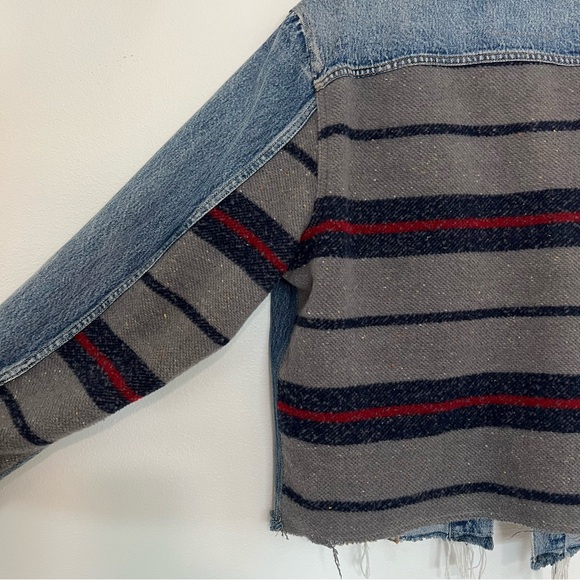 Levi’s Men’s Blanket Back Crop Denim Jacket, Custom Levi’s Button, Size L. 0143. - Picture 6 of 11